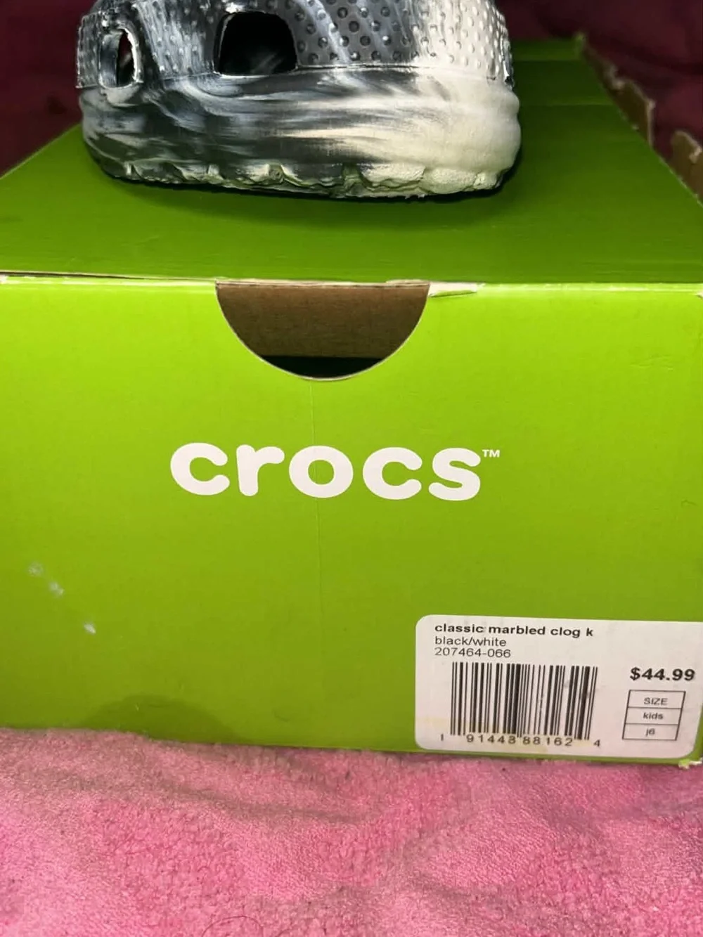 CROCS Classic Marbled Clog in Black and White